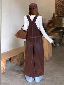 DAZY Women's Casual Denim Overalls - Brown - View 7