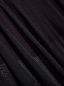 SHEIN ICON 女款大尺碼黑紅拼色不對稱下擺細肩帶洋裝 - 紫色 - 查看 9