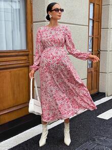 MaterniWear 孕婦全印花休閒日常夏季旅行連身裙 秋季 - 粉色 - 查看 10