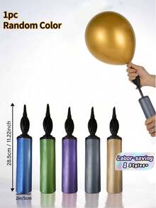 Balloon Air Pump, Portable Reusable Handheld Air Blower, Manual Balloon Inflator Pump, Suitable For Birthday Party, Festival, Wedding, Balloon (Random Color) HandPush Color Air Pump, Party Decoration Celebration Event Planning Prop For All Event Set - multicolor - View 2