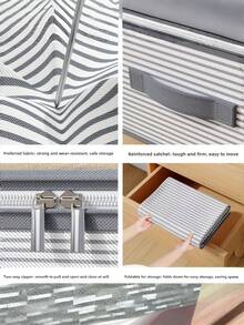 1pc Large Capacity Clothes Storage Bag With Clear Window, Flip Top Closet Underbed Travel Organizer - Multicolor - View 4