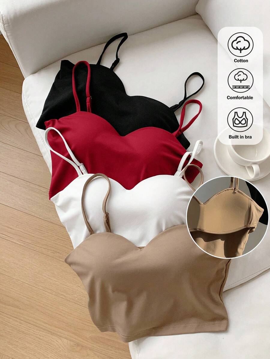 Comfortcana 女款內墊式胸罩上衣,夏季外穿,4件組 - 彩色 - 查看 1