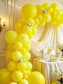 MINKOJA Mixed Sizes 5/10/12/18 Inch Latex Balloon Arch Kit, 10/55/135Pcs Multi Color Premium Balloons With Accessories, Birthday Wedding Anniversary Graduation Babyshower Gender Reveal Festival Photo Backdrop Party Decor Supplies - Yellow - View 4