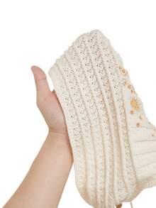 ROMWE Hippie Top de ganchillo de punto de crochet sin espalda con tirantes cruzados bordados para verano - Albaricoque - Ver 5