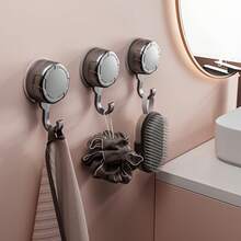 3/6 Pcs Heavy-Duty Suction Cup Hooks – Organizer For Bathroom & Bedroom, Sturdy & Stable, Drill-Free, Easy To Install, High Load Bearing Capacity, Multi-Purpose Wall Storage Hooks, Firm Suction, Tidy Bathroom Storage - multicolor - View 10