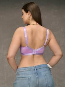 SHEIN Wireless Curve Bralette, Minimalist Design, Plus Size, Lavender Color - Purple - View 2