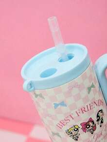 THE POWERPUFF GIRLS X Joivida 17.2oz & 24oz 不鏽鋼保溫杯附手把與吸管 – 防漏、保溫保冷，粉色與白色 Powerpuff Girls 花紋設計，可愛清新，適合居家、辦公室或戶外旅行，生日或情人節的精美禮物 - 粉色 - 查看 10
