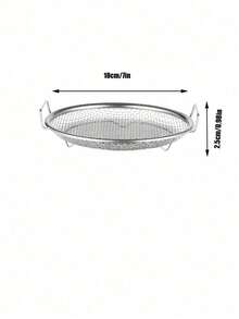 Haus Hana 1pc/2pcs A Stainless Steel Oil Filter Screen Skimmer With Two Handles, A Fine Mesh Frying Pan Basket For Deep-Frying, A Frame-Type Oil Filtration Rack For Draining Oil In The Kitchen, A Circular Frying Pan Basket For Making French Fries, Chicken Wings, Doughnuts, Fried Meatballs, And Onion Rings, Heat-Resistant And Rust-Proof, With A Double Handle Design. - View 8