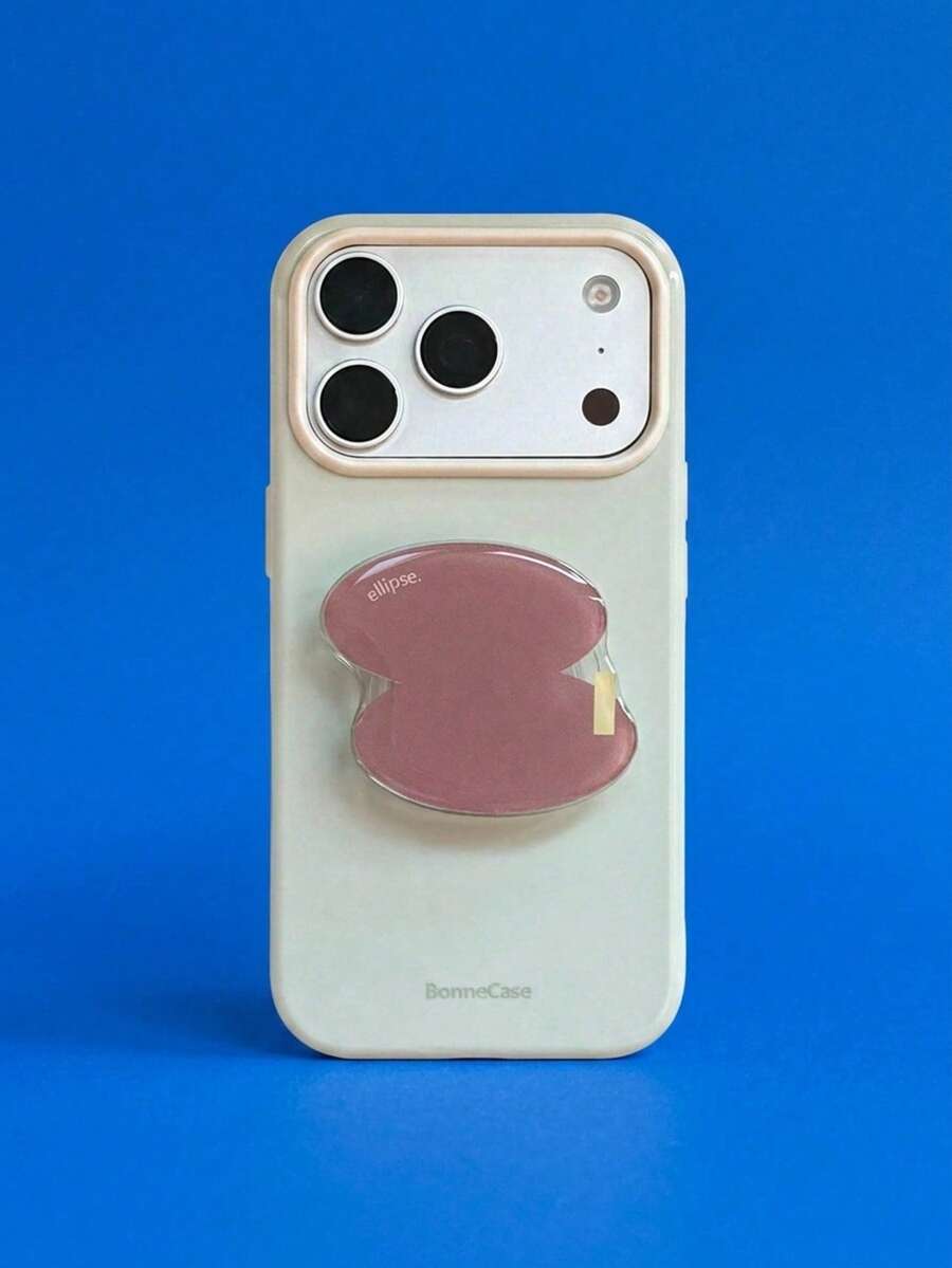 ShellaStory Ins風彩色不對稱幾何支架,相容 Apple 17 Pro 手機殼,16 個個性化軟殼,適用 15,幾何簡約撞色小眾風格 - 薄綠 - 查看 1