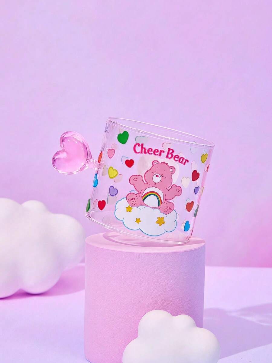 Care Bear X Joivida 1個粉色熊玻璃馬克杯,適用於咖啡或牛奶-為居家書桌或辦公室營造溫馨氛圍,送給女友、男友、老師或情侶的可愛情人節或生日禮物 - 彩色 - 查看 1
