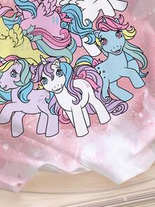 My Little Pony X SHEIN 女款夏季休閒卡通印花T恤 - 白色 - 查看 3