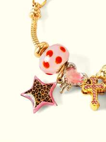 Popjeli DIY Cute Wind Bracelet, Number 7/Stars//Fruit/Ice Cream/Summer Travel - Gold - View 9