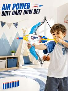 MINKOJA Air Power Soft Bullet Bow Crossbow Shooting Toy With Standing Scoring Target Foam Dart Blaster Indoor Outdoor Competitive Interactive Activity Toy For Boys Girls Birthday Holiday Gift - Multicolor - View 7