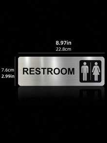 1PC Brushed Stainless Steel Self Adhesive Wall Mounted Rustproof Waterproof Fade Resistant Silver Male Female Restroom Sign For Commercial Office Restaurant Store Hotel Public Bathroom Toilet Door Indicator Plaque - Silver - View 8