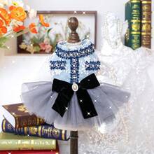 PETSIN 1pc Pet Retro Small Fragrant Dress, Cat And Dog Universal Clothes, Very Suitable For Gatherings, Outings And Picnics - Multicolor - View 15