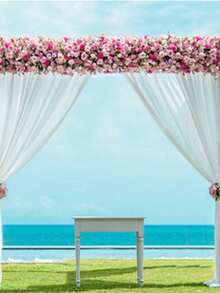 1Set Heavy-Duty Background Stand With Base, Gold Portable Adjustable Tube And Hanging Background Stand Kit, Square Metal Arch Party Frame, Suitable For Wedding Venue Decoration, - gold - View 3