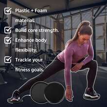 1 Pair Gliding Discs, Fitness Gliding Discs, Double-Sided Gliding Discs, Suitable For Workout, Portable Ballet Turning Board, Multi-Color EVA Non-Slip Material, Home Floor Training Equipment, Training Tool, Strengthen Core Strength - Multicolor - View 6