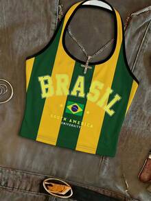 Attitoon World Cup Jersey Women's Casual Fitted Halter Neck Tank Top Suitable For Summer - Multicolor - View 3