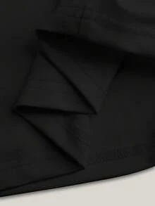 Lalippa 女款夏季休閒拼色滾邊上衣 - 黑色 - 查看 5