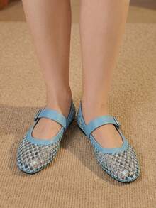 Styleloop Ladies, Willow Nails, Buckles, Flat Shoes. - Light blue - View 8