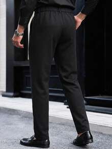 Manfinity Mode Men Slant Pocket Suit Formal Pants Without Belt Formal, Ceremony - Black - View 2