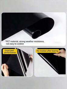 Black Frosted Window Film, Privacy Anti-Peep Sun Blocking Window Sticker - Black 1pc - View 5