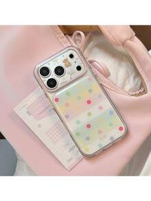 ShellaStory Fresh Polka Dots For Phone 17PM Phone Case 16 Transparent 14 Korean Cute Bear 15 Apple 17 Epoxy, Girl, Creative, Geometric, Card Style, Small Fresh, Clash Color Style, Niche, Ins Style - Clear - View 8