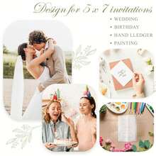 130pcs Kraft Paper Envelopes, Pre-Folded Kraft Paper Envelope Liners, Suitable For 5x7 Inch Invitations, Clear Unprinted Wedding Invitation Envelopes, Suitable For Weddings, Baby Showers, Birthday Invitations - Transparent - View 9
