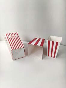 2/4/8 Popcorn Containers. Featuring A Red And White Striped Design, This Classic Retro-Style Popcorn Bucket Is Perfect For Movie Nights, Parties, And Other Occasions, Making It An Excellent Choice For Party Supplies. - Multicolor - View 6