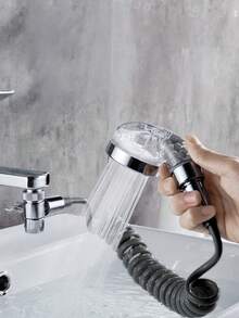 1 Set Adjustable Shower Head With Hose And Shower Holder Bathroom Accessory Kit Home Bath Fixture Autumn Bathroom Decor Supplies - multicolor - View 7