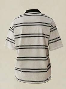 Manfinity Dauomo Men's Casual Short-Sleeve Shirt - Striped Design. Regular Fit, Button-Down Collar, Suitable For All Seasons, Easy To Care For. Made From A Slightly Stretchy Knit Fabric. - Apricot - View 2