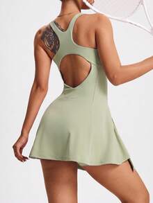 CourtClass CourtClass Women's Solid Color Sleeveless Sports Dress - Green - View 7