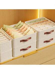 1/2 Tianshan Underwear Box: Organizer W/ Partition, Multi-Functional For Bed/Dorm/Ward. Fits Women: White T-Shirts, Black Pants, Winter/Elegant Dresses, White Shirts, Long Sleeves, White Jumpsuits, Spring/Summer Tops, Simple. - Snow Mountain White - View 5