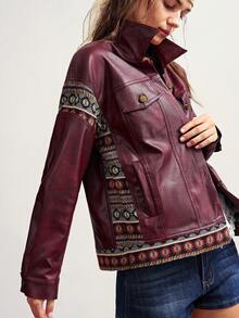 Bohemela Lässige gewebte Patchwork-Jacke mit lockerer Passform und regulärem Schnitt für Damen - Pink - Übersicht 6
