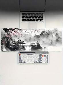 1PC Extra Large Japanese Style Black Wave Gaming Mouse Pad Ergonomic Design Non Slip Rubber Base Art Landscape Pattern Smooth Durable Surface For Computer Laptop Desk Mat Mouse Pad For Gamers Artist Mouse Pad Large Office Accessory - multicolor - View 10