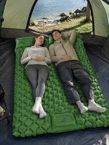 2-Person Camping Sleeping Pad, 4-Inch Ultra-Thick Self-Inflating Air Mattress – Double Inflatable Camping Mat With Built-In Foot Pump And Pillows, For Backpacking, Hiking And Tents - Multicolor - View 8