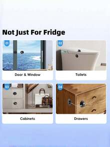 2 Packs Refrigerator Locks With Keys – Self-Adhesive Child Safety Locks For Kids, Toddlers & Adults, Suitable For Double Door French Door Fridges, Cabinets, Drawers, Ovens, Windows - Multicolor - View 6