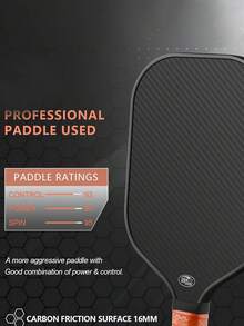 Original Carbon Fiber Piket Racket: Original Carbon Fiber High-Performance Model, 18k Ultraweave Model With Exceptional Control, Or Kevlar Linkweave Heat-Formed Professional Model. - Orange - View 5