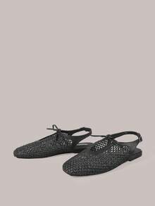 Styleloop Ladies, Willow Nails, Buckles, Flat Shoes. - Graphite Black - View 3