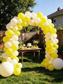 MINKOJA Mixed Sizes 5/10/12/18 Inch Latex Balloon Arch Kit, 10/55/135Pcs Multi Color Premium Balloons With Accessories, Birthday Wedding Anniversary Graduation Babyshower Gender Reveal Festival Photo Backdrop Party Decor Supplies - Yellow - View 8