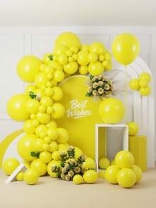 MINKOJA Mixed Sizes 5/10/12/18 Inch Latex Balloon Arch Kit, 10/55/135Pcs Multi Color Premium Balloons With Accessories, Birthday Wedding Anniversary Graduation Babyshower Gender Reveal Festival Photo Backdrop Party Decor Supplies - Yellow - View 2