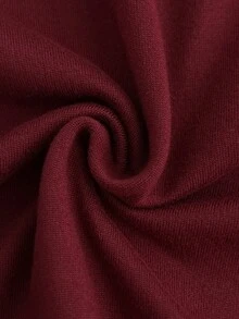 Elamini 女款紅色V領無袖扭結時尚連身衣 - 酒紅色 - 查看 4