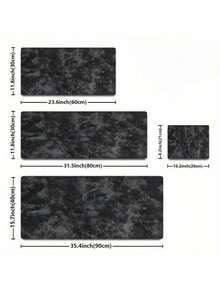 1PC Black Textured Gaming Mouse Pad Extra Large Full Desk Gray Stone Non Slip Rubber Waterproof Stitched Smooth Scratch Easy Clean Desk Mat Keyboard Office Workstation Gift Gamers Programmers - Mouse Pad - View 9