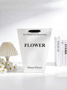 5/10PCS Durable Material White Paper Flower Gift Bags With Handles Rectangular Fashion Design For Christmas Valentine Day Wedding Party Favors Home Decor Shopping Trending - multicolor - View 7