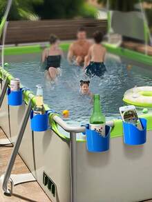 2 Pool Cup Holders, Poolside Cup Racks, Outdoor Storage Racks, Hanging Racks For Drinks And Beer Glasses. - one size fits all - View 6
