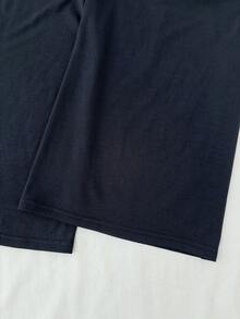 SHEIN 青少年女孩字母印花拼色時尚休閒長褲，適合週末出遊 - 彩色 - 查看 5