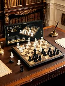 Professional Foldable Chessboard Set, Premium Gift Box, Portable Tabletop Game, Suitable For Checkers And Chess Strategy, Ideal For 33 Different Scenarios - Multicolor - View 6