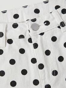 SHEIN MOD 女款波點圖案寬腿寬鬆休閒牛仔褲 - 彩色 - 查看 5