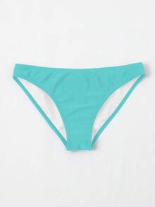 Swim Basics 女款夏季極簡淺綠色純色比基尼三角褲 - 薄荷綠 - 查看 3
