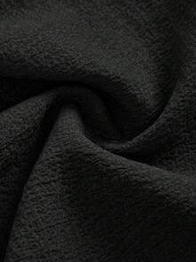 Tween Girls Casual Daily Fashion Loose Black Long Jacket, Long, Autumn,Girls Summer Clothes - Black - View 3